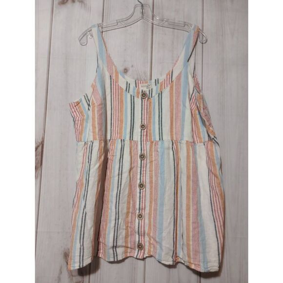 Terra and Sky Shirt Ladies 1x Sleeveless Linen Blend‎ - Picture 1 of 7